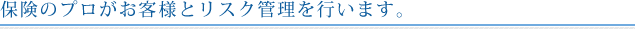 �ی��̃v�������q�l�ƃ��X�N�Ǘ����s���܂��B